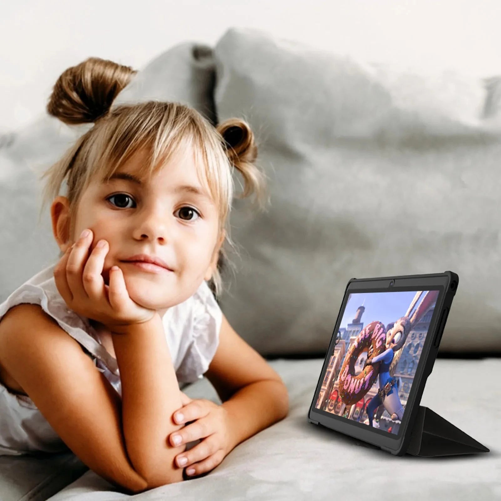 Pritom 7 Inch Tablet PC, Android 13 Quad Core, 4GB(2+2GB Virtual) RAM 32GB ROM, WiFi, Dual Camera, USB C, with Leather Case Good Vibrations