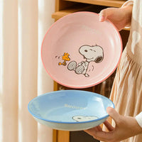 Snoopy cartoon cute ceramic dinner plate creative personalised home kitchen tableware fruit plate anime merchandise holiday gift Good Vibrations
