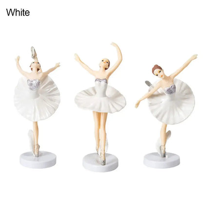 3Pcs Baby Shower Birthday Supplies Cake Decor Party Baking Girl Doll Cake Topper Cupcake Topper Ballet Girls Good Vibrations