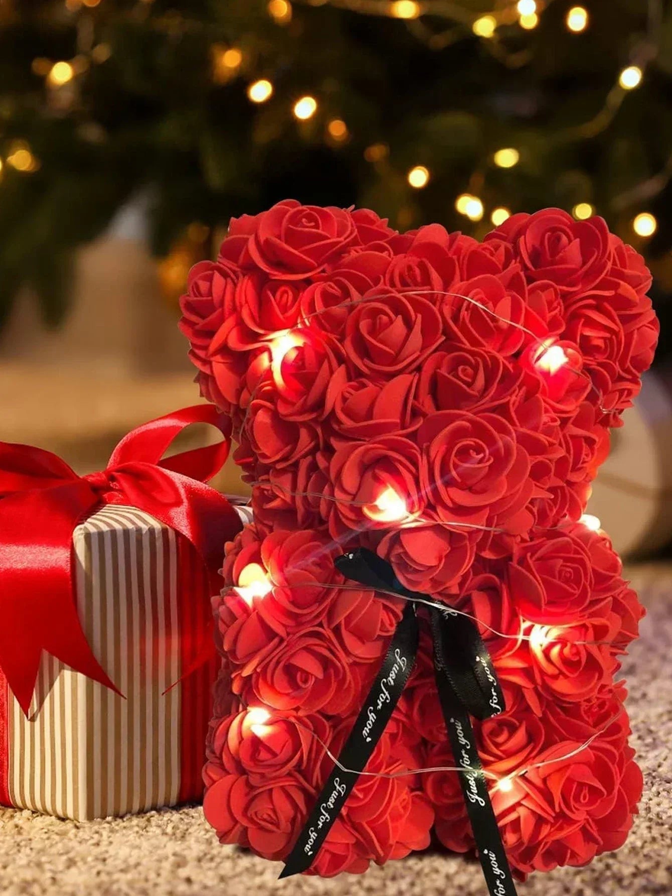 Rose Teddy Bear Artificial Flower Anniversary Valentines Day Birthday Gift Mothers Day Mom Gifts Girlfriend Birthday Gifts Women Good Vibrations