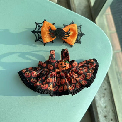 17cm Dolls Clothing For Labubu Outfit Accessories Sitting Party Halloween Trick-Or-Treat Series Devil Angel Purple Dress Good Vibrations