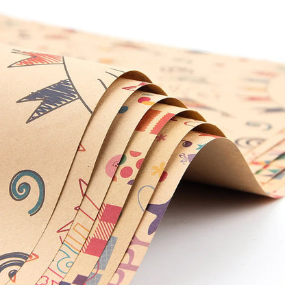 Happy Birthday Wrapping Paper 50*70cm Christmas Colorful DIY Flower Wedding Xmas Party Gift Packing Decor DIY Crafts Papers Good Vibrations