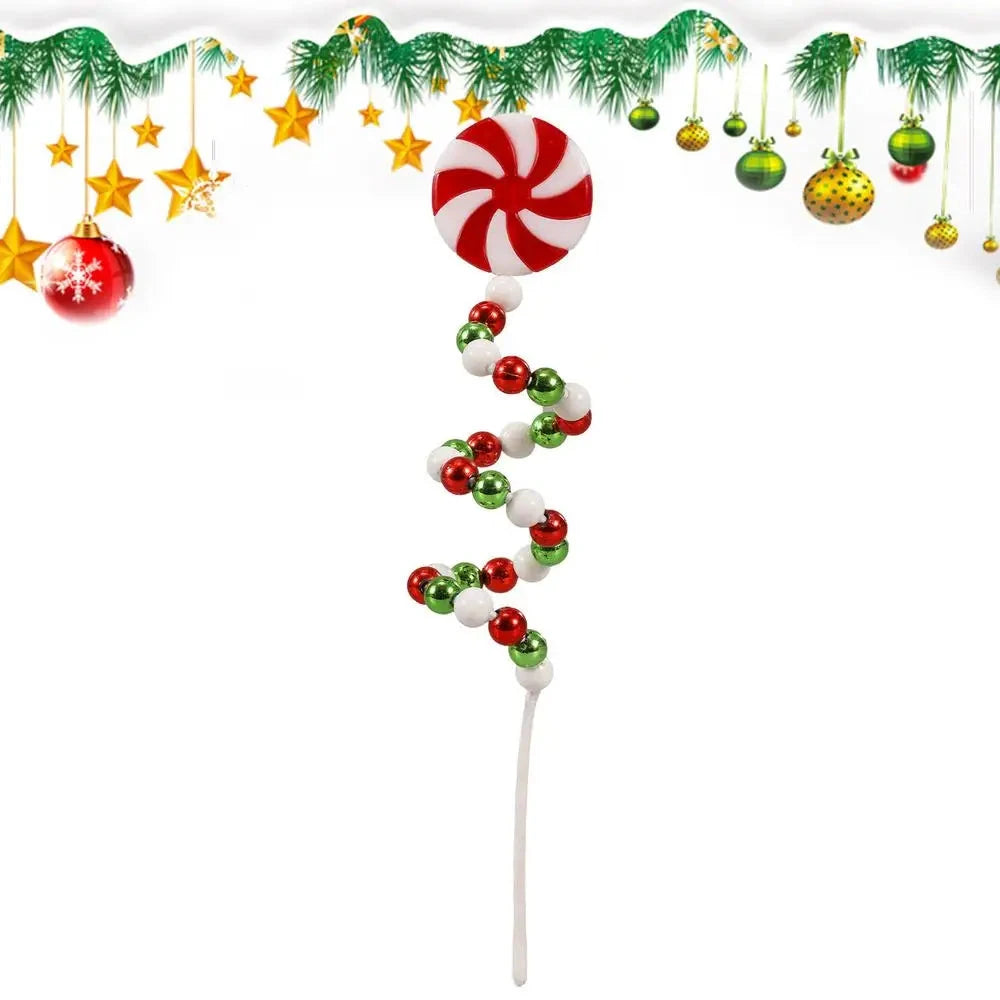 Christmas Candy Cane Decorations Christmas Tree Decoration Red White Lollipop Decoration Curved Candy Christmas Tree Stems Decor Good Vibrations