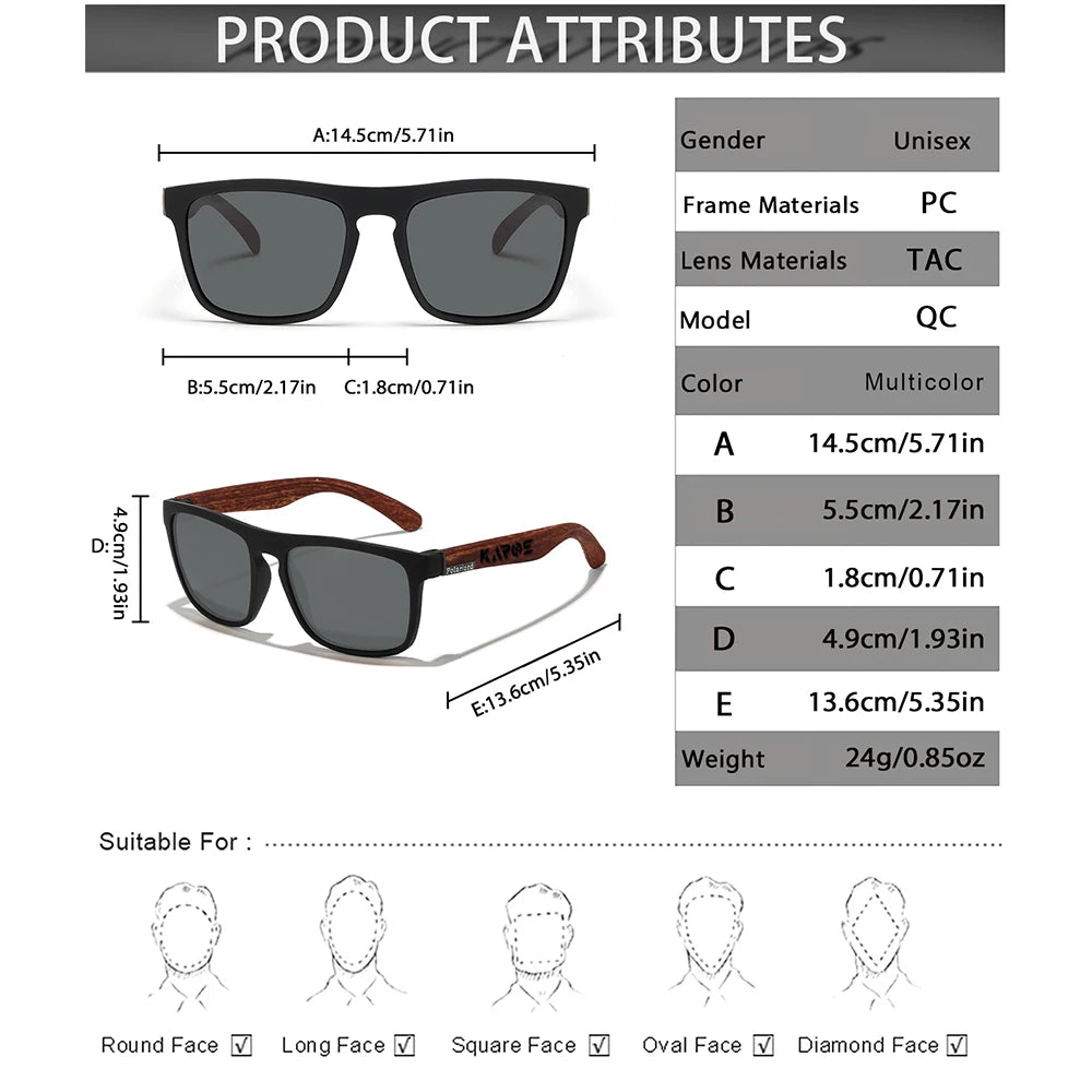 KAROS Sunglasses Men/Women Polarized Square Mirror Brand Design Luxury UV400 SunShade Unisex Fishing Driving Cycling Hiking Good Vibrations