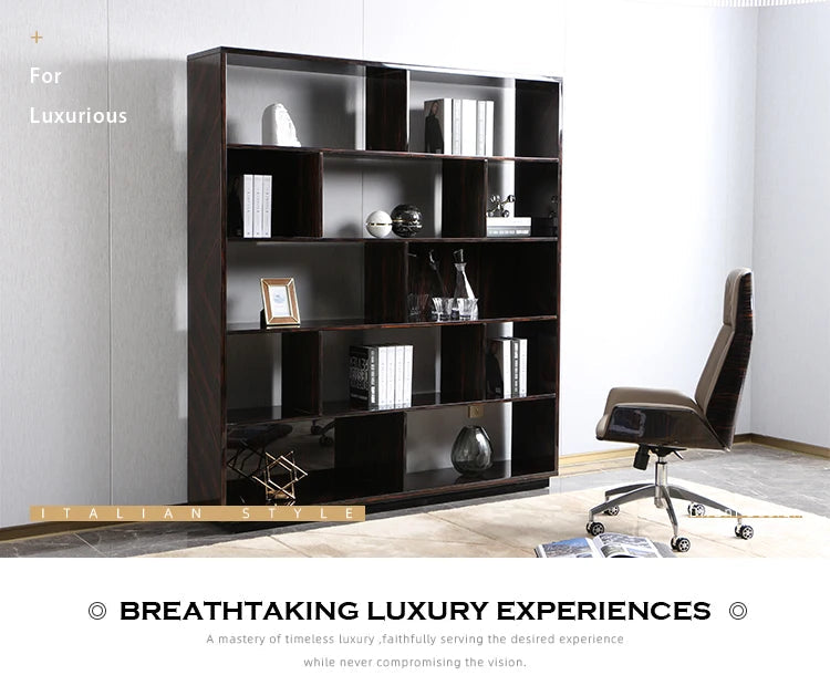 Bookrack Home Study Room Black Wooden Bookshelf Book Shelf Luxury Modern Office Simple Bookcases Good Vibrations