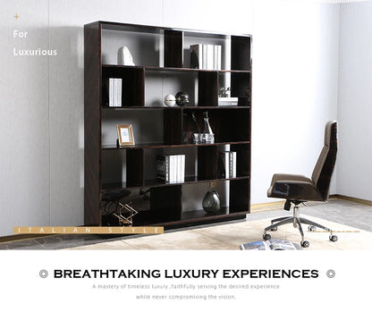 Bookrack Home Study Room Black Wooden Bookshelf Book Shelf Luxury Modern Office Simple Bookcases Good Vibrations