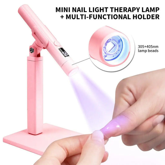 Nails Art Tools Quick Dry Nail Dryer Stand Lamp USB with Bracket Mini UV Curing Light Rotatable Portable Gel Polish Dryer Travel Good Vibrations
