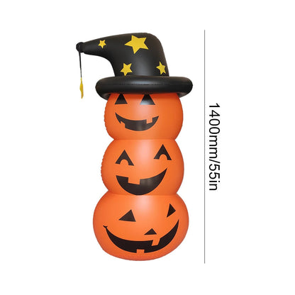 Halloween Standing Inflatable Pumpkin Windproof Inflatable Pumpkin Ghost Horror Festival Theme Indoor Outdoor Garden Decorations Good Vibrations