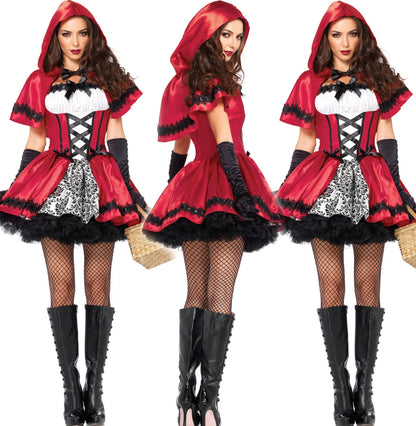 Halloween costume Goth little Red Riding Hood club queen costume cosplay costume stage dress Good Vibrations