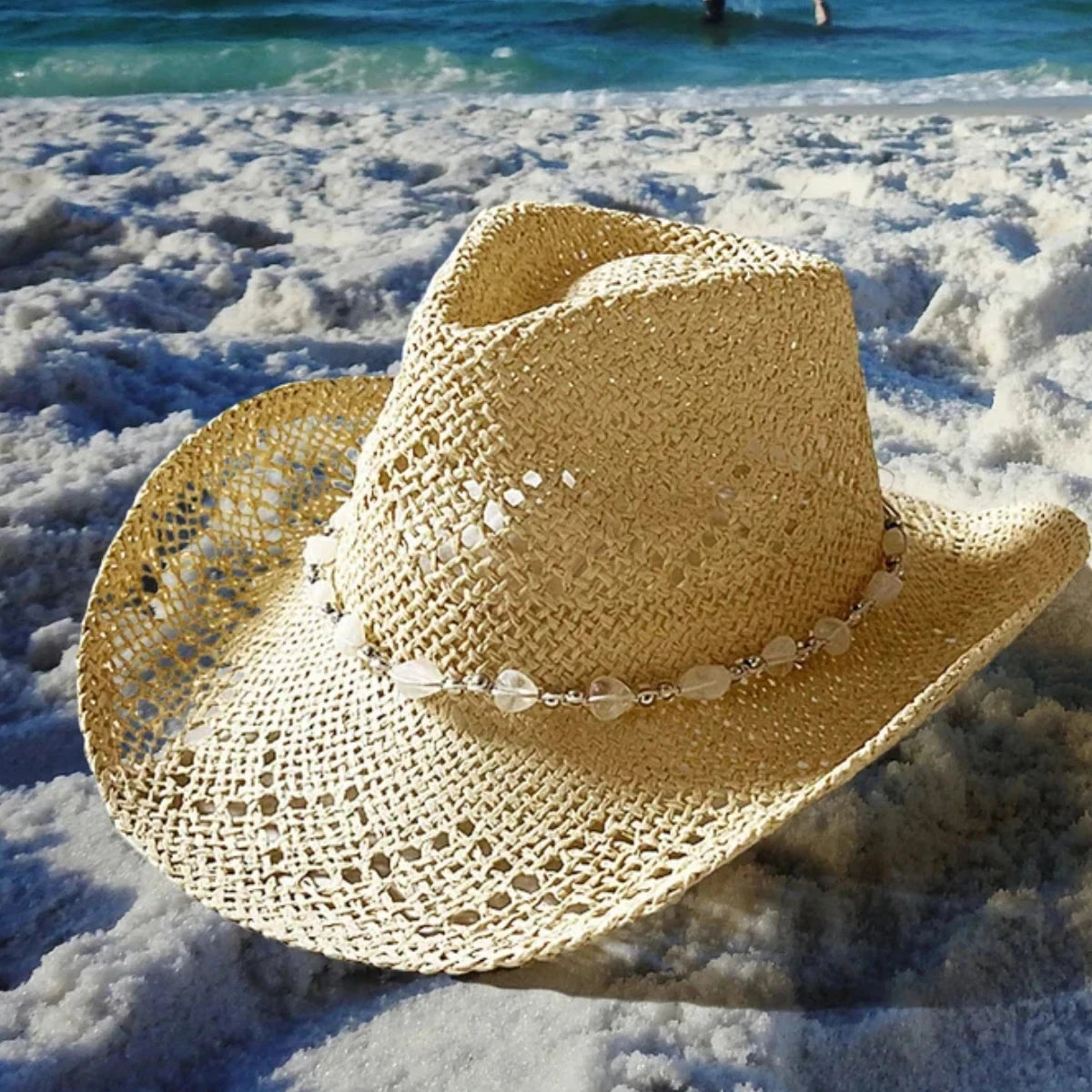 hats straw cowgirl western hat  mexican hat  retro curling hat western cowboy hat outdoor riding hat travel sports hat Good Vibrations