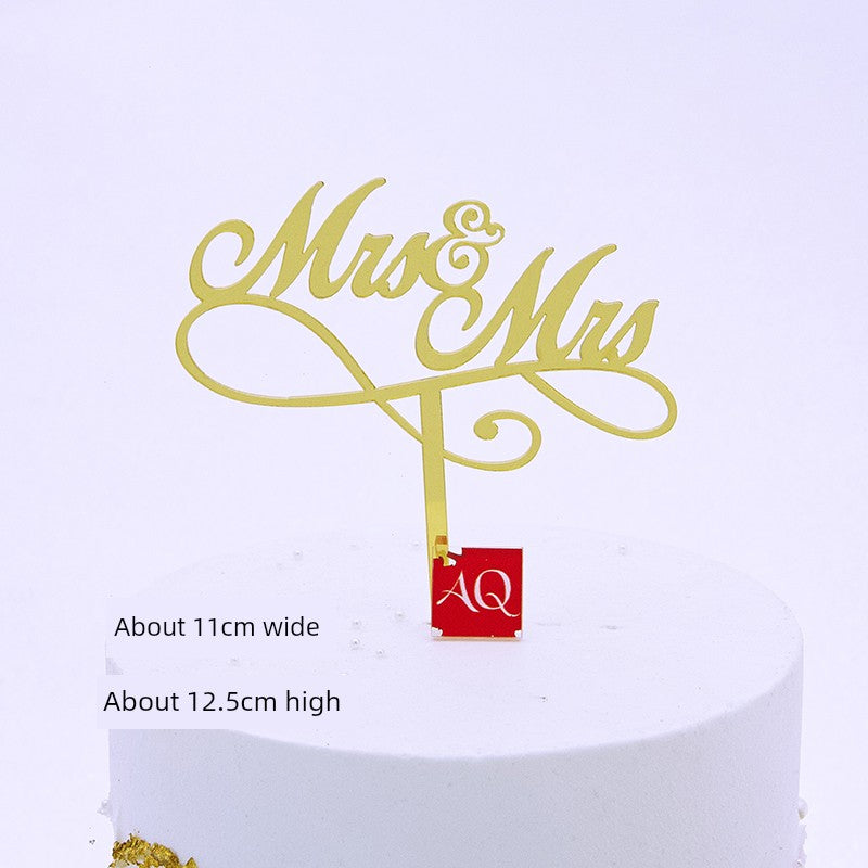 Valentine's Day Cake Plug-in Wedding Anniversary Wedding Proposal Acrylic Cake Insertion Dress up Card Baking Ornaments Good Vibrations