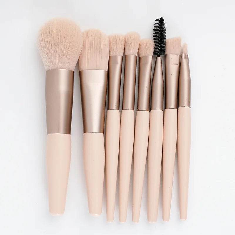Mini Brush 8-Piece Makeup Bag Portable concealer powder brush set soft fur make-up tool Good Vibrations
