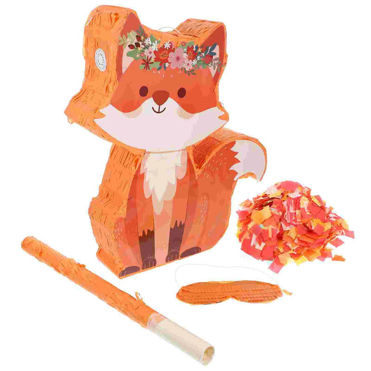 Fox Pinata Paper Toy Animal Party Decorations Kids Birthday Halloween Piñata Supplies Stand Favors Cake Accessories Football Car Good Vibrations