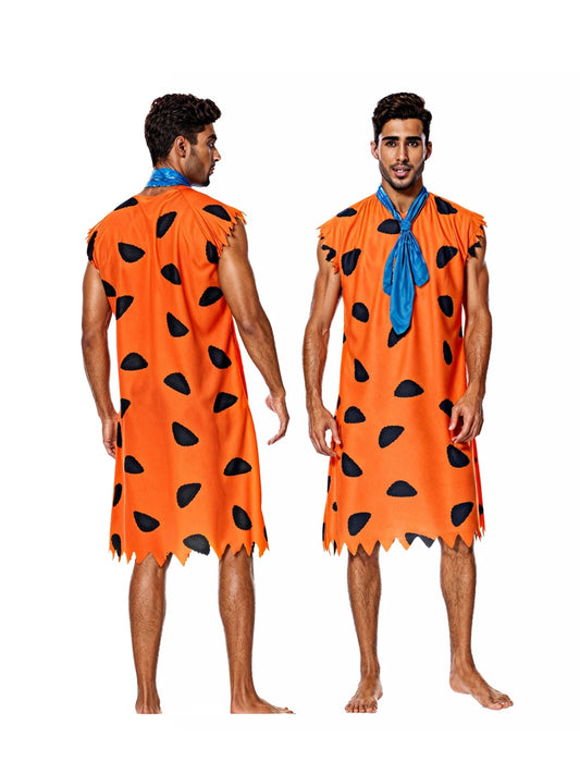 Purim Carnival Party Halloween Costumes Adult Man Primitive Savages Costume Men Fred Flintstones Stone Age Cosplay Good Vibrations