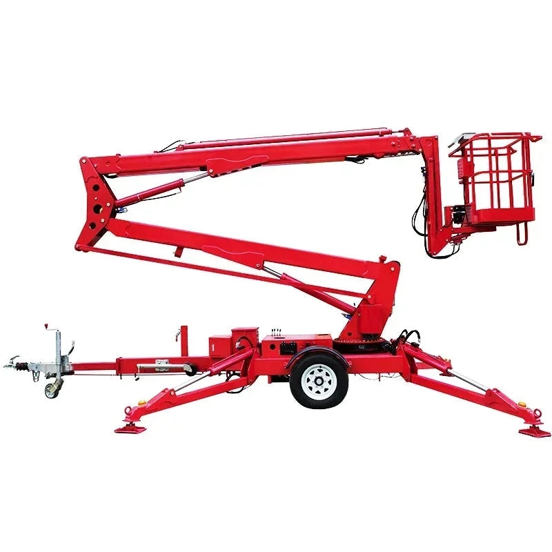 Portable Lifter Telescoping 12m-24m Aerial Trailer Towable Manlift Tow Behind Small Boom Man Lift Good Vibrations