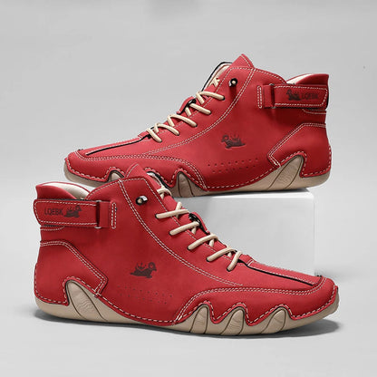 Boots for Men Casual High Top Sneakers Soft Sole Fashion Mens Slip-On Leather Driving Walking Shoes Comfort Luxury Ankle Boots Good Vibrations