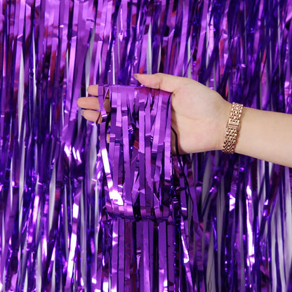 2/3/4M Party Background Wedding Decor Foil Fringe Curtain Sequin Bachelorette Photo Backdrop Wall Curtain Birthday Baby Shower Good Vibrations