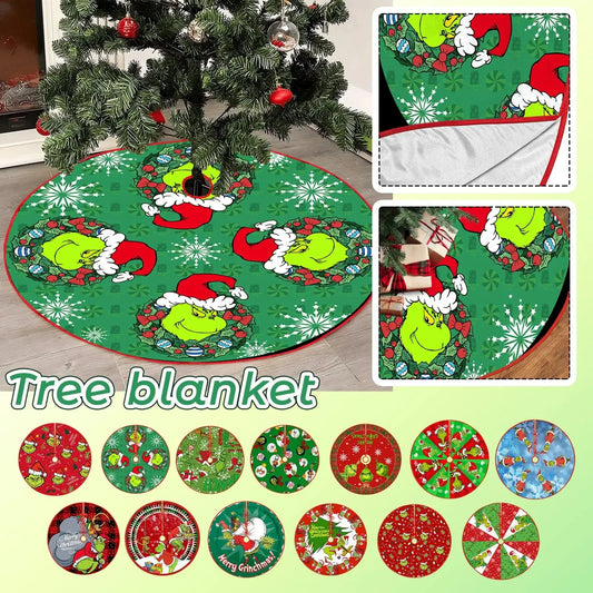Christmas Tree Skirt Decoration For Home Xmas Tree Decorations Skirt Ornament Festive Holiday Party Decorations Indoor Outdoor Good Vibrations