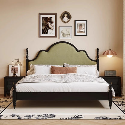 Wooden Retro Double Beds Luxury Designer Home Storage Upholstered Bed Bed Adult Couples Cama Box Casal Bed Room Furnitures Set Good Vibrations