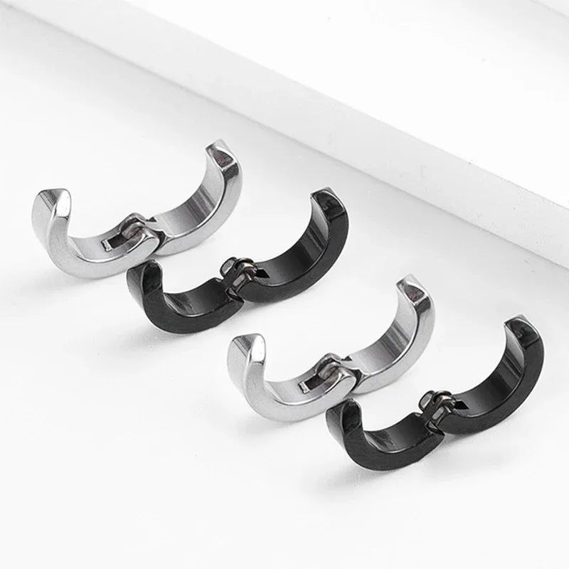 2pcs Anime Chainsaw Man Yoshida Hirofumi Cosplay Ear Clip Earrings Women Men Punk Black No Pierced Fake Ear Circle Pop Jewelry Good Vibrations