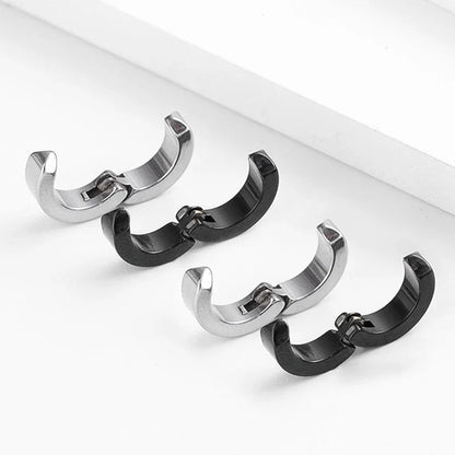 2pcs Anime Chainsaw Man Yoshida Hirofumi Cosplay Ear Clip Earrings Women Men Punk Black No Pierced Fake Ear Circle Pop Jewelry Good Vibrations