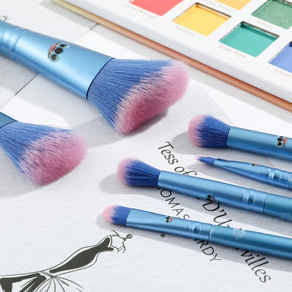 6pcs Disney Stitch Makeup Brush Kawaii Wooden Handle Powder Eye Shadow Foundation Blush Blending Beauty Make Up Brush Good Vibrations
