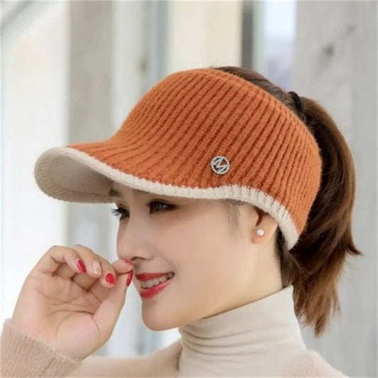 2023 Hats For Women Autumn Winter Sports Empty Top Golf Caps Female Knitted Warm Baseball Cap Fashion Running Golf Sun Hat Good Vibrations