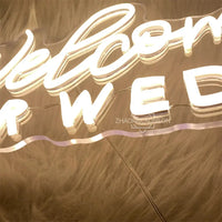 Welcome to our wedding Neon Led Sign Wall Hanging Wedding Party Room Decor Engaged Neon Lights USB Wedding Decoration Signs Good Vibrations