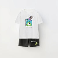 Short Sleeve Outfits Kids Summer Clothing 1-7years Old Child Costume Cartoon Tees Toddler Boys New Fashion T-shirt+shorts Good Vibrations