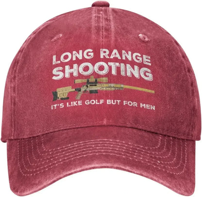 Funny Hat Long Ranges Shooting It's Like Golf But for Men Hat for Men Dad Hats Vintage Cap Good Vibrations