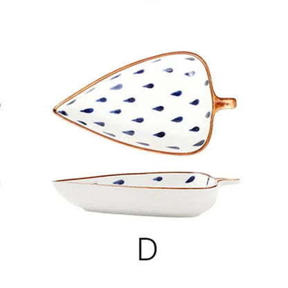 Creative leaf saucer cold dish restaurant household ceramic plate for restaurant banquet Good Vibrations