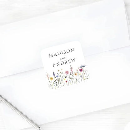 Custom Square Wedding Sticker, Personalized Wedding Stickers, Customizable Wedding Sticker, Wedding Thank You Stickers Good Vibrations