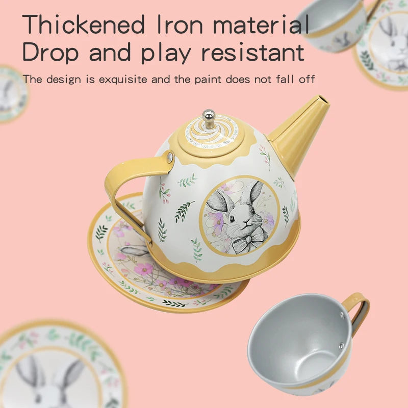 Tea Party Pretend Play Toys Kitchen Coffee Tea Set Afternoon Tea Food Dessert Cake Bread Educational Toy Birthday Christmas Gift Good Vibrations