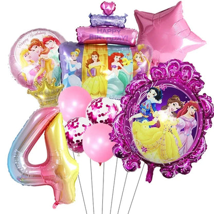 Princess Party Favor Girls' Happy Birthday Banner Princess Pinata Fillers Mask Stickers Disposable Tableware Set Decorations Good Vibrations