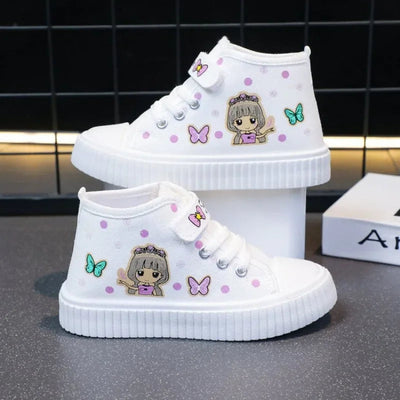 Multi Colored Kids Casual Shoes Cartoon Mid Top Anti Slip Spring Autumn Outdoor Kids Canvas Shoe Sizes 26-37 Sandalias De Mujer