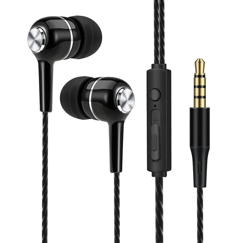3.5mm Wired Headphones In Ear Headset Wired Earphones with Microphone Bass HiFi Stereo Earbuds Sports In-line Control For Phones Good Vibrations