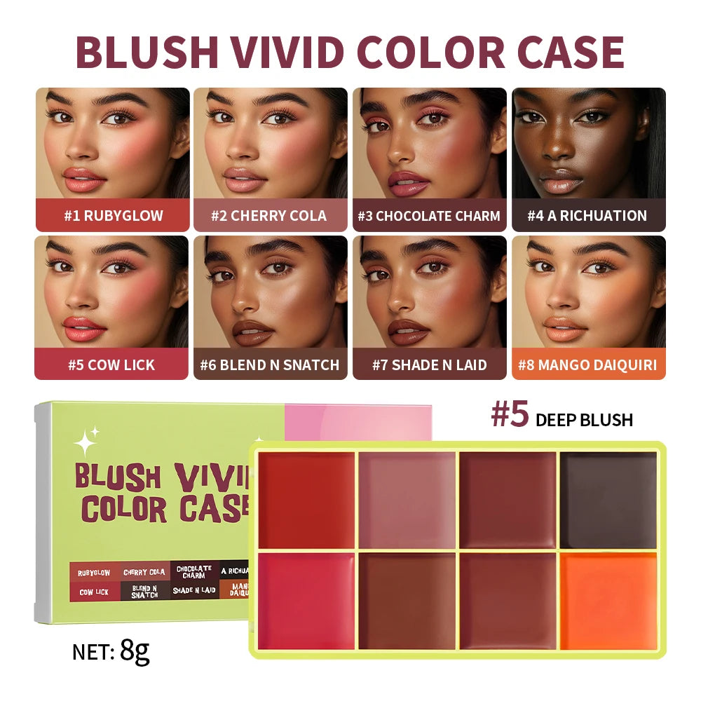 8Colors Highlight/Brow/Blush Palett Enhance Facial Three-dimensional Makeup Shimmer Waterproof Makeup Tool Cosmetic Good Vibrations