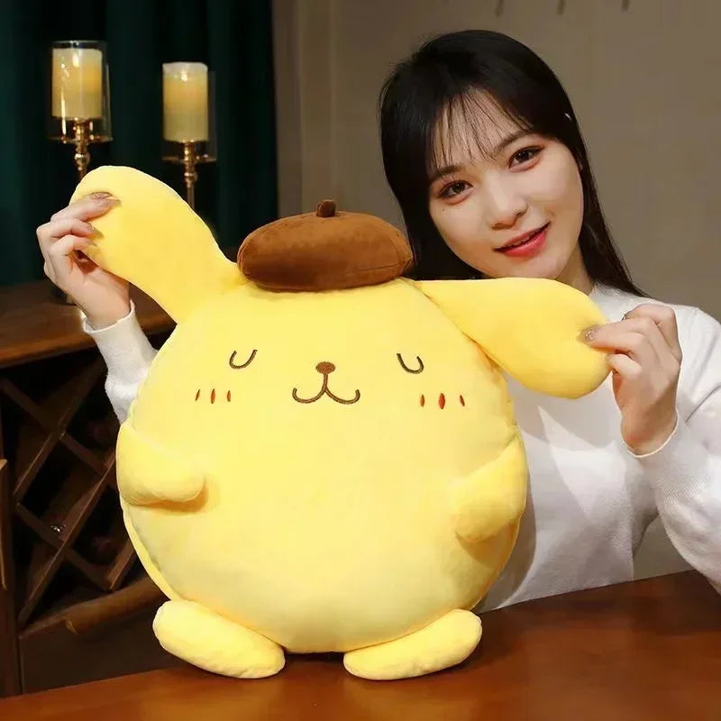 Sanrio Pom Purin Sitting Large Cute Plush Doll Japanese Genuine Pillow Gift Kids Kawaii Sanrio Plush Merch Good Vibrations