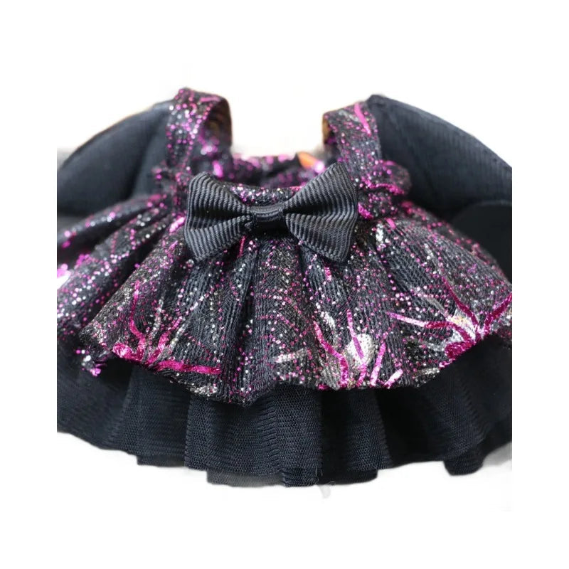 17cm Dolls Clothing For Labubu Outfit Accessories Sitting Party Halloween Trick-Or-Treat Series Devil Angel Purple Dress Good Vibrations