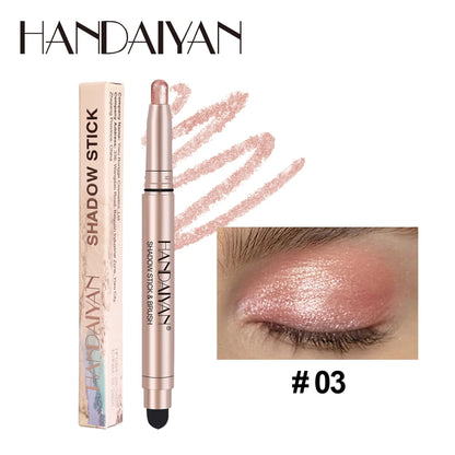 Double-head Eyeshadow Stick Pink Brown Green Black Eyeshadow Pen High Gloss Pearly Metallic Eye Shadow Sticks Waterproof Make Up Good Vibrations