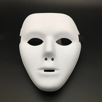 Halloween Props Masquerade Performance Full Face Mask Hand-painted White Street Dance Adult Eye Mask Death Clown Black Gold Good Vibrations