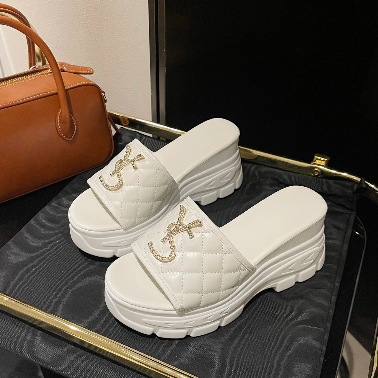 Women Sandals Summer Platform Letters Fashion Sandals Casual Comfortable Slipper Women Lightweight Non-slip Outside Slides Women Good Vibrations