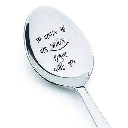 Valentines Day Gift Stainless Steel Milk Coffee Spoons Love Letter Wedding Souvenirs Anniversary Gift for Girlfriend Boyfriend Good Vibrations