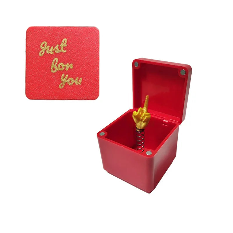 Christmas Interesting Prank Gift Middle Finger in Box Christmas Box Funny Creative Gifts Office Desk Decoration Home Decoration Good Vibrations