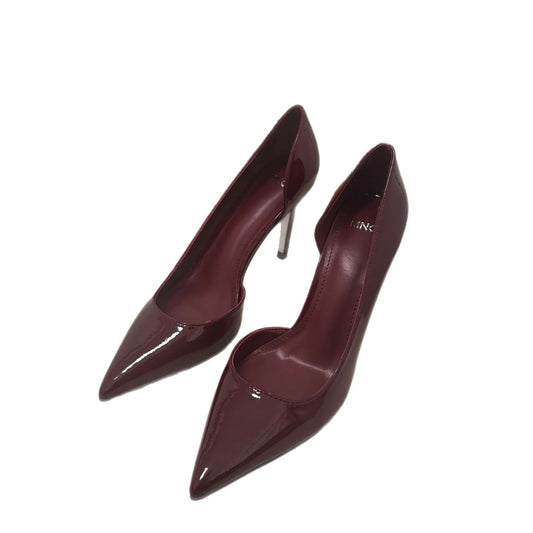 Women's High Heels Pointed Toes Elegant Fashion Sexy PU Leather Single Shoes Peep Toe Stiletto Heels Female Luxury Pumps Slip-on Good Vibrations
