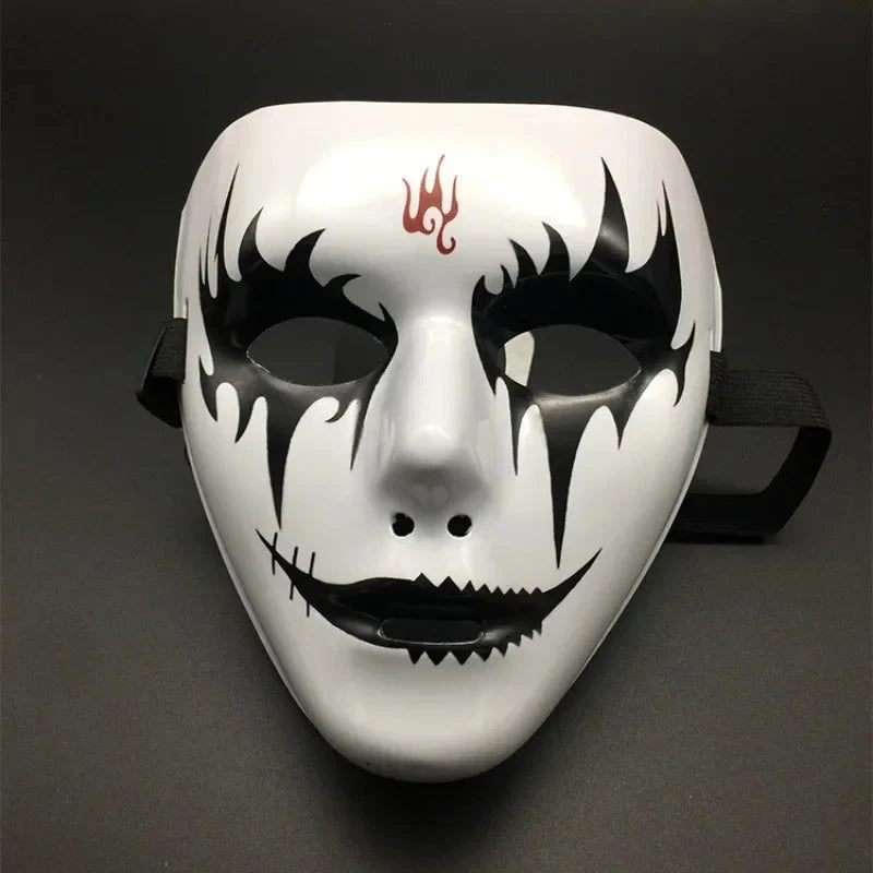 Halloween Props Masquerade Performance Full Face Mask Hand-painted White Street Dance Adult Eye Mask Death Clown Black Gold Good Vibrations