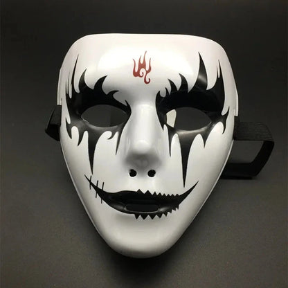 Halloween Props Masquerade Performance Full Face Mask Hand-painted White Street Dance Adult Eye Mask Death Clown Black Gold Good Vibrations