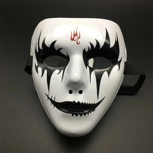 Halloween Props Masquerade Performance Full Face Mask Hand-painted White Street Dance Adult Eye Mask Death Clown Black Gold Good Vibrations