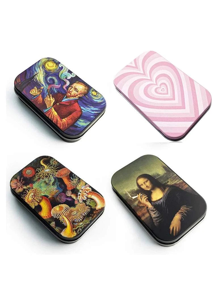 Tinplate Cigarette Case Tobacco Storage Box Humidor Rolling Paper Box Jewelry Candy Coin Key Organizer Flip Gifts Sealed Good Vibrations Adult Super Store