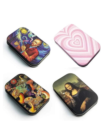 Tinplate Cigarette Case Tobacco Storage Box Humidor Rolling Paper Box Jewelry Candy Coin Key Organizer Flip Gifts Sealed Good Vibrations Adult Super Store